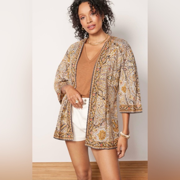 Cleobella Tops - Cleobella Kaleidoscope Organic Cotton Wrap Open Top size M L Boho Multicolor